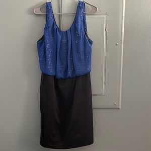 Flattering dress for a special event or night out. Royal blue/ black Maurices 1X